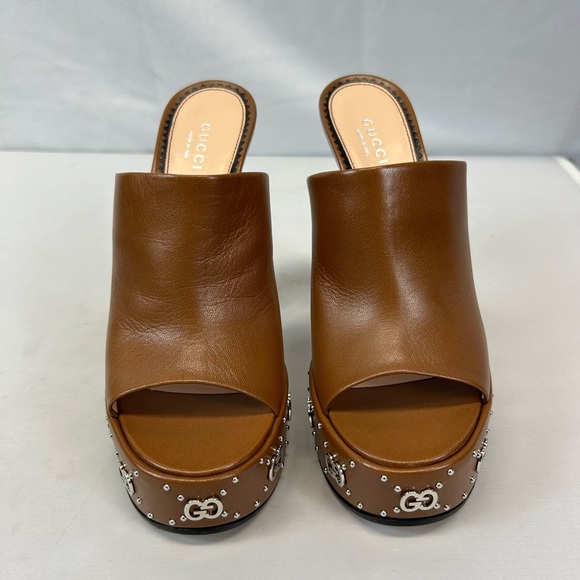 Gucci GG 115mm platform mules in Brown Sz EU 37 / US 7 - Picture 2 of 7